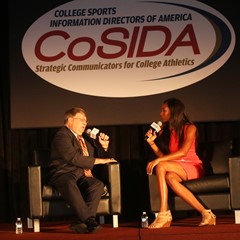 Tim Bourret (Clemson) being interviewed by Maria Taylor.